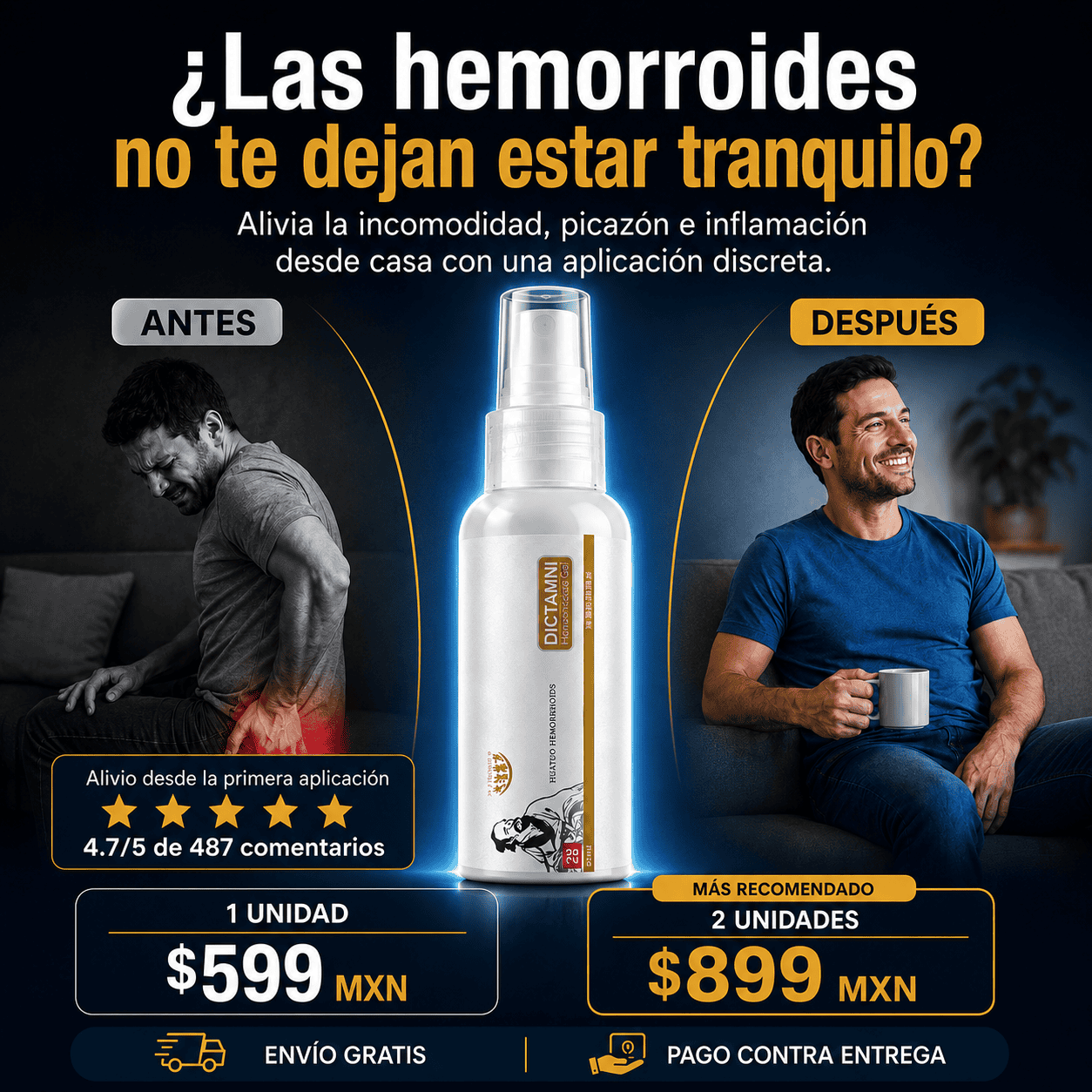 Gel Calmante para Hemorroides|DICTAMNI™