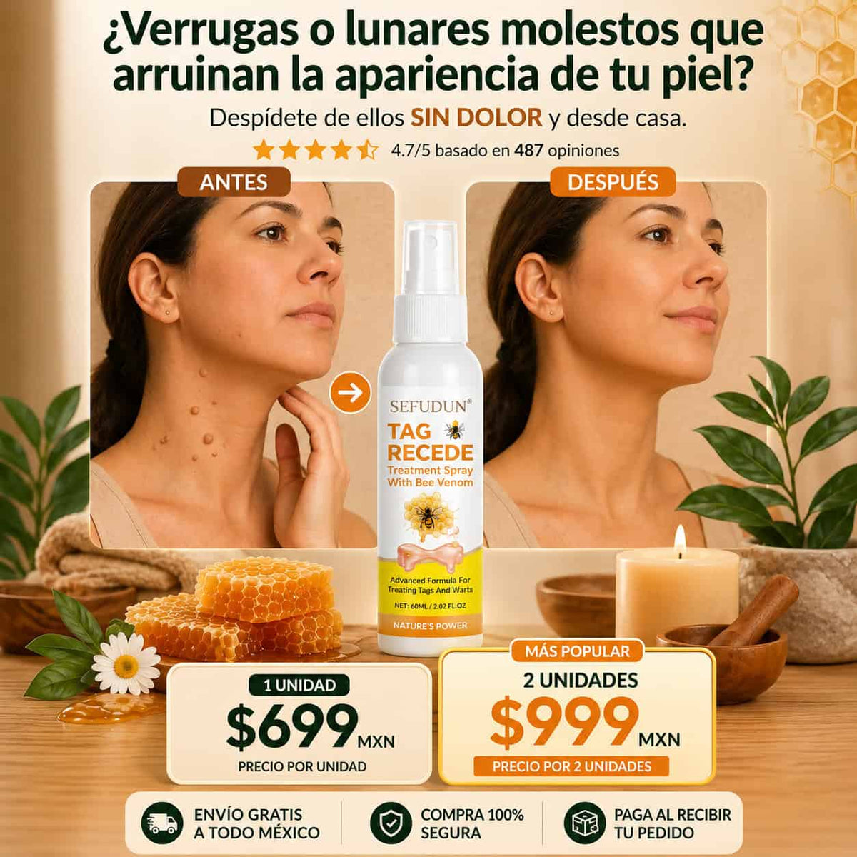 Spray Anti-Verrugas Veneno de Abeja